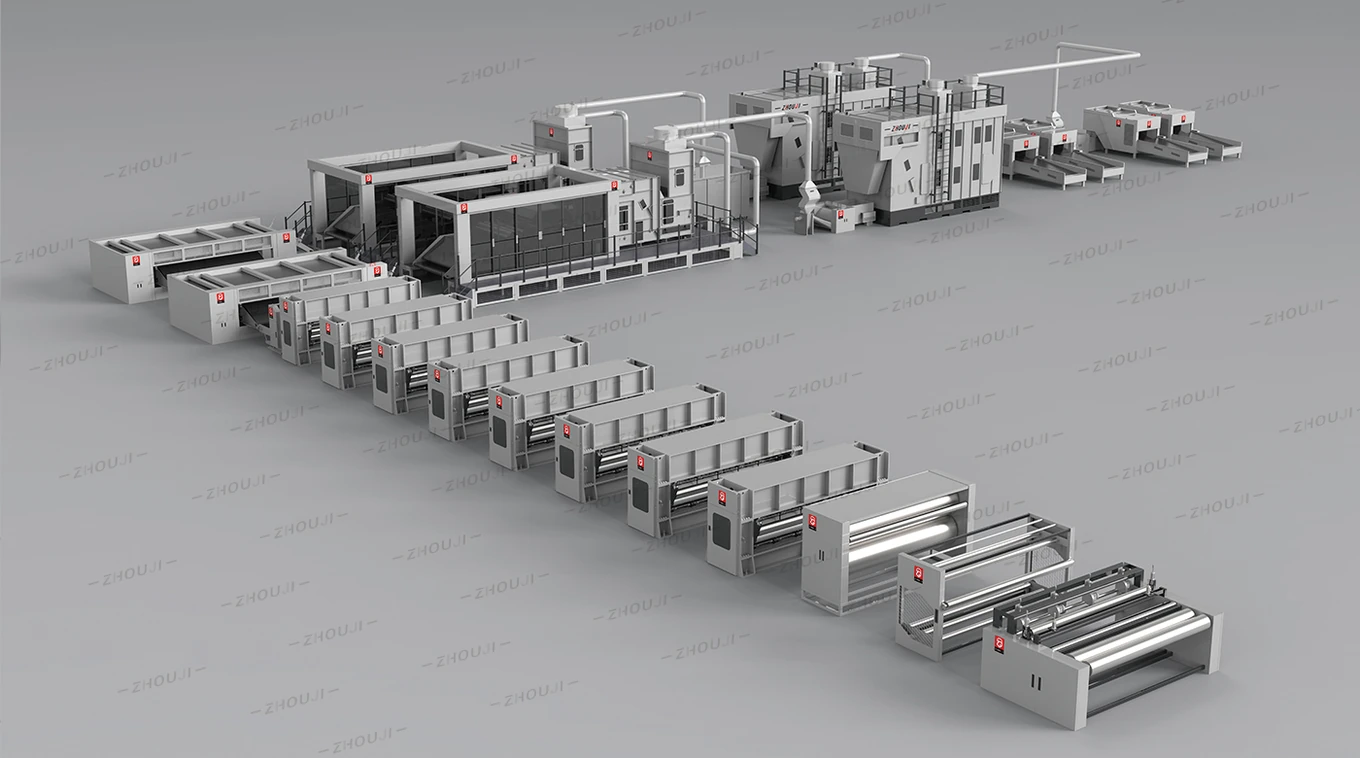 Open filter felt needle punching production line in workshop