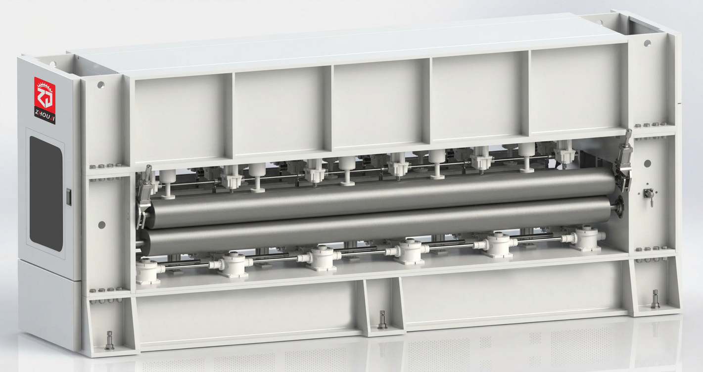 High-Speed Double Board Needle Loom machine front-angled view