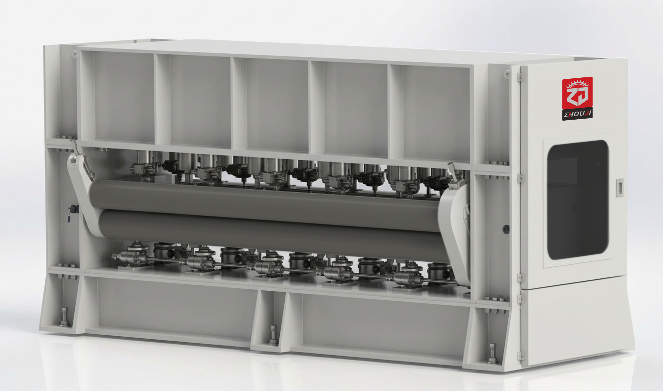 High-Speed Double Board Needle Loom machine rear-angled view